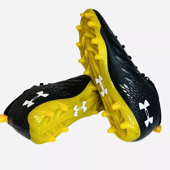 Under Armour Spotlight UA Football Cleats Black/Yellow 3023963-009 Mens Size 13 - Picture 10 of 10